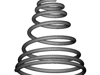 Rusty Steel Conical Spring 3D model