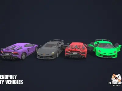 BlendPoly City Vehicles - Low Poly Assets Low-poly 3D model
