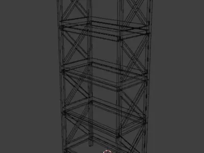 FREE Wooden bookcase Free low-poly 3D model