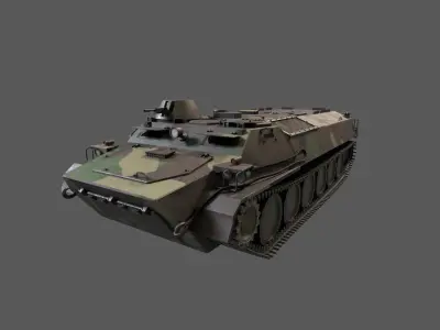 mt-lb-transporter low poly 3d model military tank Low-poly 3D model