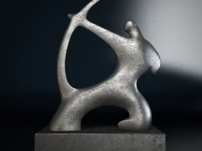 Archer - Statuette Low-poly 3D model