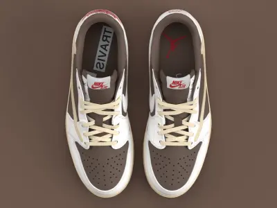 Fragment x Air Jordan Reverse Mocha Low-poly 3D model