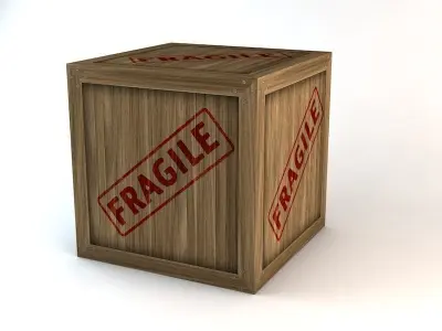 Fragile Wooden Crates Pack Low-poly 3D model