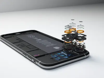 Internal Structure of Mobile Phone 3D model