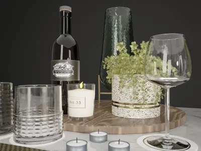 Free Tableware Decor 3D Free low-poly 3D model