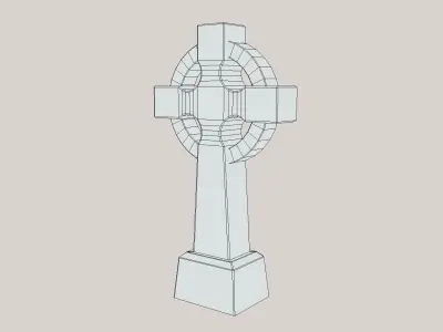 Celtic Cross gravestone Low-poly 3D model