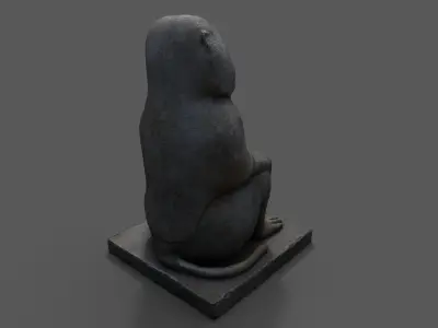 Baboon Statue Low-poly 3D model