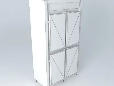 Kit228 Commercial Refrigerator 4 Doors By Alex Marques Free 3D model