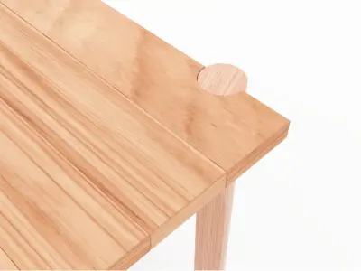 Karimoku New Standard Castor Bench Free 3D model