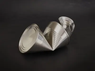 Opened Tin Can Set  3D model