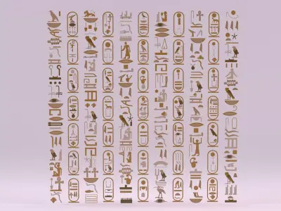 Egyptian Symbols - 006 Low-poly 3D model