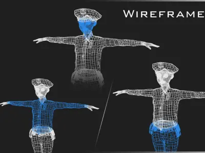 Policeman Character - Ella Low-poly 3D model