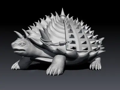 Tortashidze high poly model creature with spikes 3D model