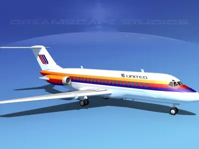 Douglas DC-9-20 United Airlines 2 3D model