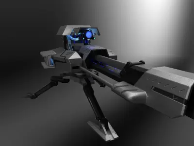 Plasma turret Low-poly 3D model