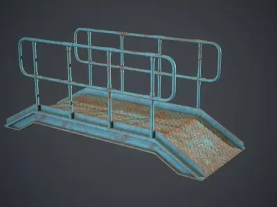 Industrial Metal Platform 2 PBR Game Ready Low-poly 3D model