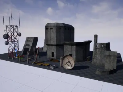 Fortress Modular Game Environment Low-poly 3D model