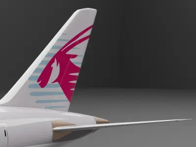 Boeing 787-8 Qatar Livery 3D model