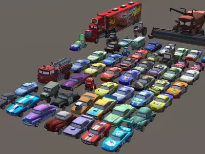 disney cars pack Free 3D model