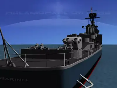 Gearing Class Destroyer DDR-710 USS Gearing 3D model