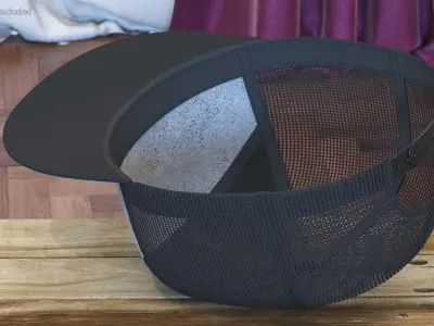Seven Panel Mesh Back Trucker Cap 3D model