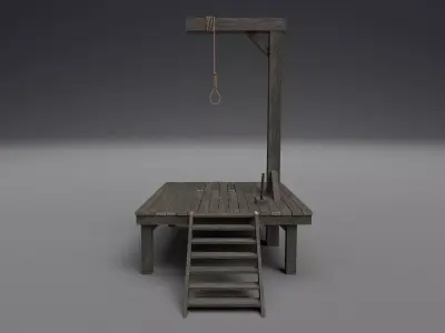 Small gallows PBR Low-poly 3D model