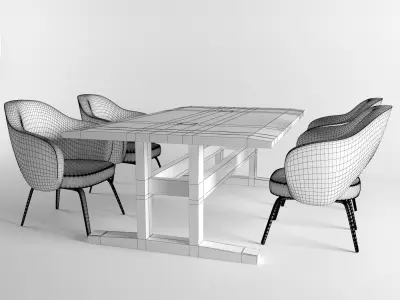 table and chair Free 3D model