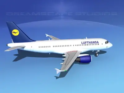 Airbus A319 Lufthansa 3D model