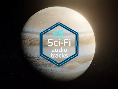 Photorealistic Jupiter High-Res Textures and Sci-Fi Music Pack Low-poly 3D model