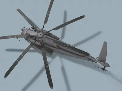 MH-53E Sea Dragon US Navy Complex Animation Low-poly 3D model