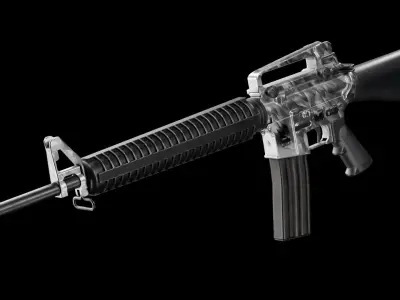 Low Poly M16 Assault Rifle Low-poly 3D model