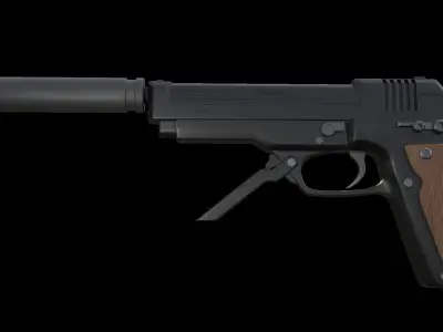  Beretta 93R Handgun Free 3D model