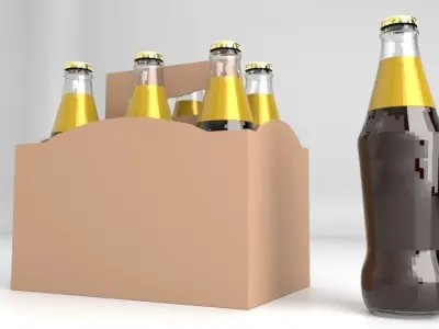 Beverage Branding Package No5 6Pack Low-poly 3D model