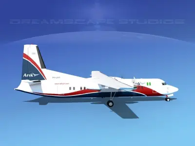 Fokker 50 Arik Air 3D model