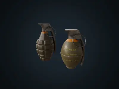 Grenades game-ready grenade Low-poly 3D model