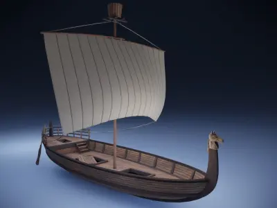 Ancient Ship Low-poly 3D model