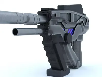 Sci-Fi Tactical Pistol Duo  Game-Ready PBR  Low-Poly Weapon Pack Low-poly 3D model