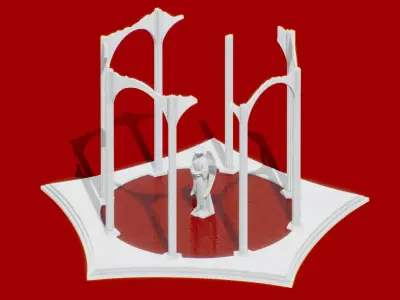 Blood Temple Free low-poly 3D model