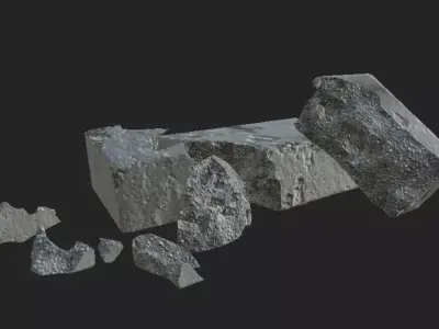 concrete rubbles Free low-poly 3D model