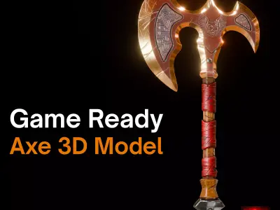Ancient Battle Axe - Game Ready 3D Melee weapon model Low-poly 3D model