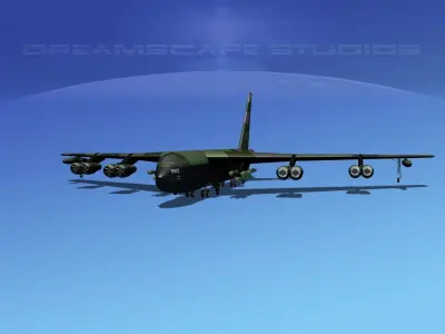 Boeing B-52D Stratofortress V04 3D model