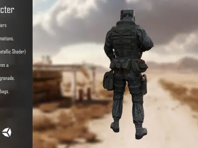 Character Soldier Low-poly 3D model