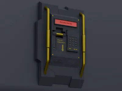 Access Control Door Lock  Low Poly Game Ready Low-poly 3D model
