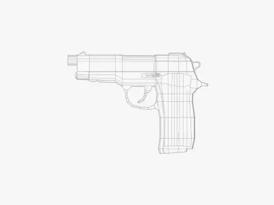 Pistol 02 Free low-poly 3D model