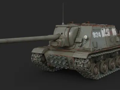 Tank ISU 122  Vray 3D model