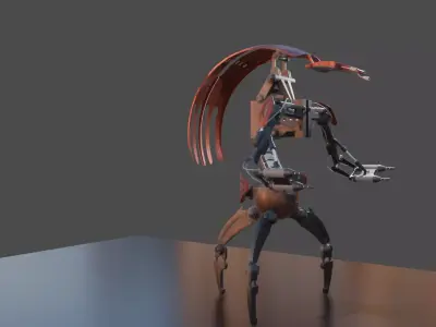 stars Wars droidka low poly Low-poly 3D model