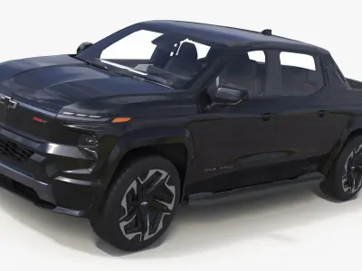Black Chevrolet Silverado EV RST 2024 3D model