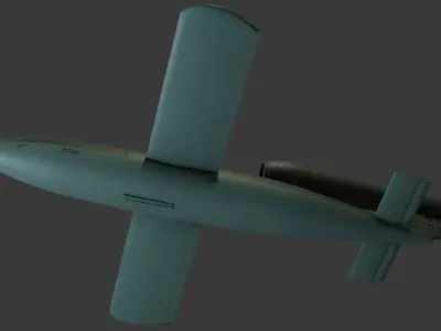 Fieseler Fi 103 V-1 flying bomb or missile Low-poly 3D model
