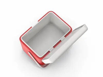 Red Plastic Ice Cooler 3D model