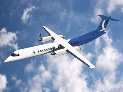 Bombardier q400 airplane Low-poly 3D model